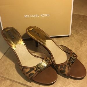 Michael Kors brown slides
